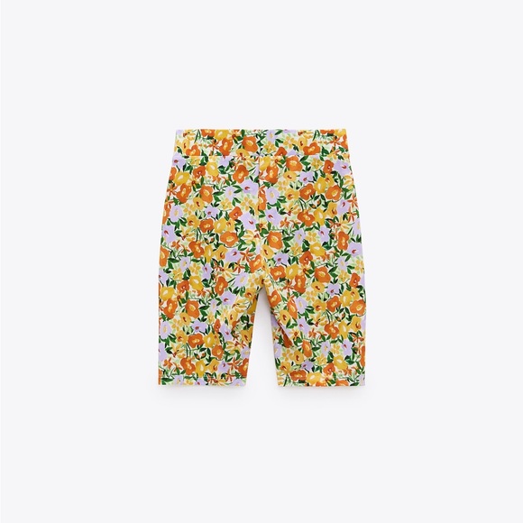 Zara 2 pieces matching set floral print crop top & bike shorts NWT - Picture 3 of 4